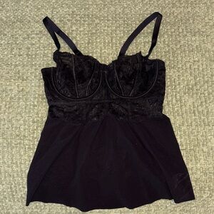 Black Lace Bustier Top